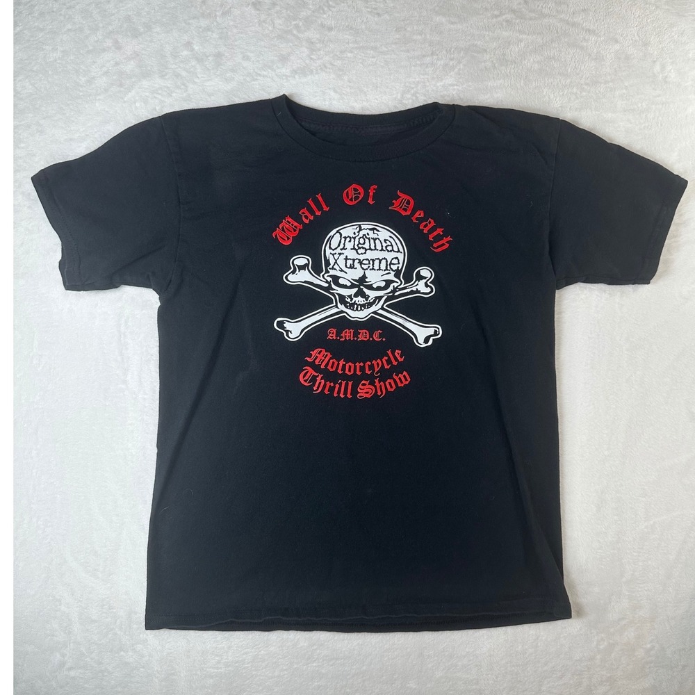 Wall Of Death Original Xtreme AMDC Motorcycle Thrill Show Graphic T-Shirt Black